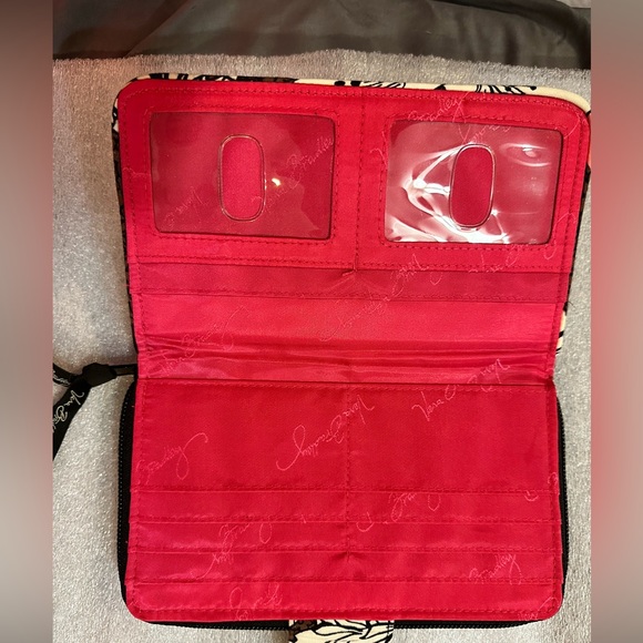 Set of Vera Bradley Shoulder Tote & Turn Lock Wallet. EUC. Mocha Rouge pattern. - Picture 6 of 10